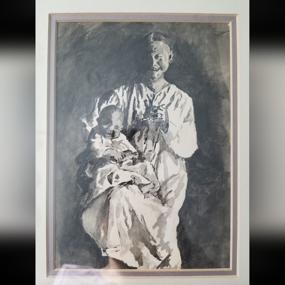 Interesting Art Unknown Artist in Metal Nielsen Frame - Picture 3 of 5